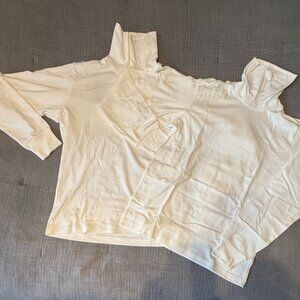 Uniqlo XS white cotton turtleneck -- two available